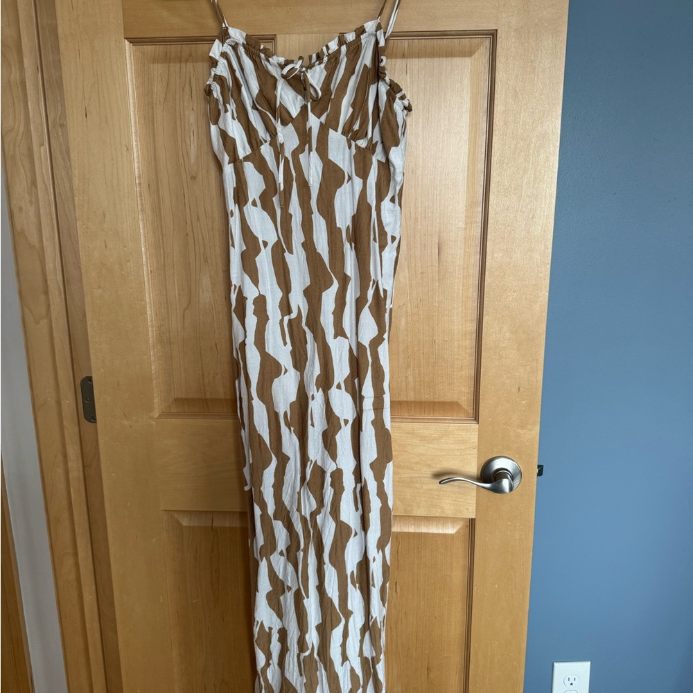 Monteau Brown and White Maxi Dress